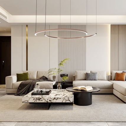 Immax NEO 07328L - LED Stmívatelný lustr na lanku FINO LED/72W/230V 120 cm rose gold Tuya + dálkové ovládání