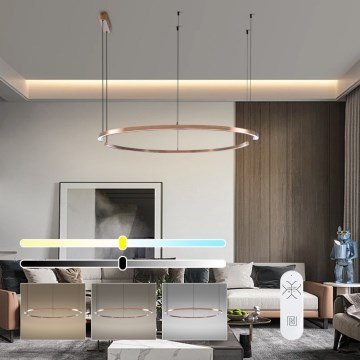 Immax NEO 07328L - LED Stmívatelný lustr na lanku FINO LED/72W/230V 120 cm Tuya rose gold + dálkové ovládání
