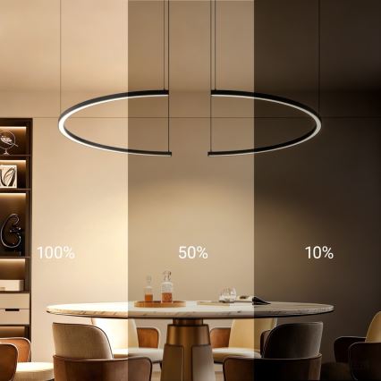 Immax NEO 07329L - LED Stmívatelný lustr na lanku FINO LED/72W/230V 120 cm černá Tuya + dálkové ovládání