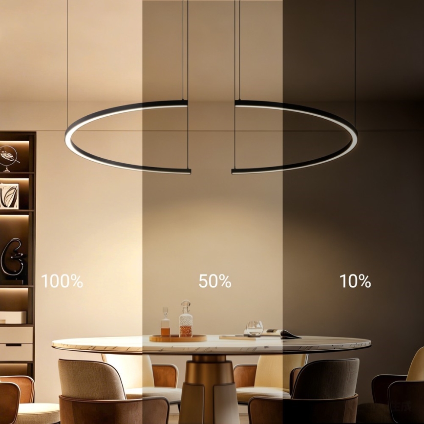 Immax NEO 07329L - LED Stmívatelný lustr na lanku FINO LED/72W/230V 120 cm černá Tuya + dálkové ovládání