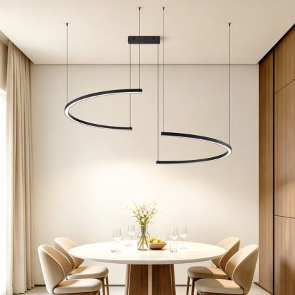 Immax NEO 07329L - LED Stmívatelný lustr na lanku FINO LED/72W/230V 120 cm černá Tuya + dálkové ovládání
