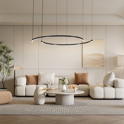 Immax NEO 07329L - LED Stmívatelný lustr na lanku FINO LED/72W/230V 120 cm černá Tuya + dálkové ovládání