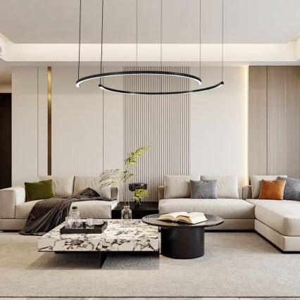 Immax NEO 07329L - LED Stmívatelný lustr na lanku FINO LED/72W/230V 120 cm černá Tuya + dálkové ovládání