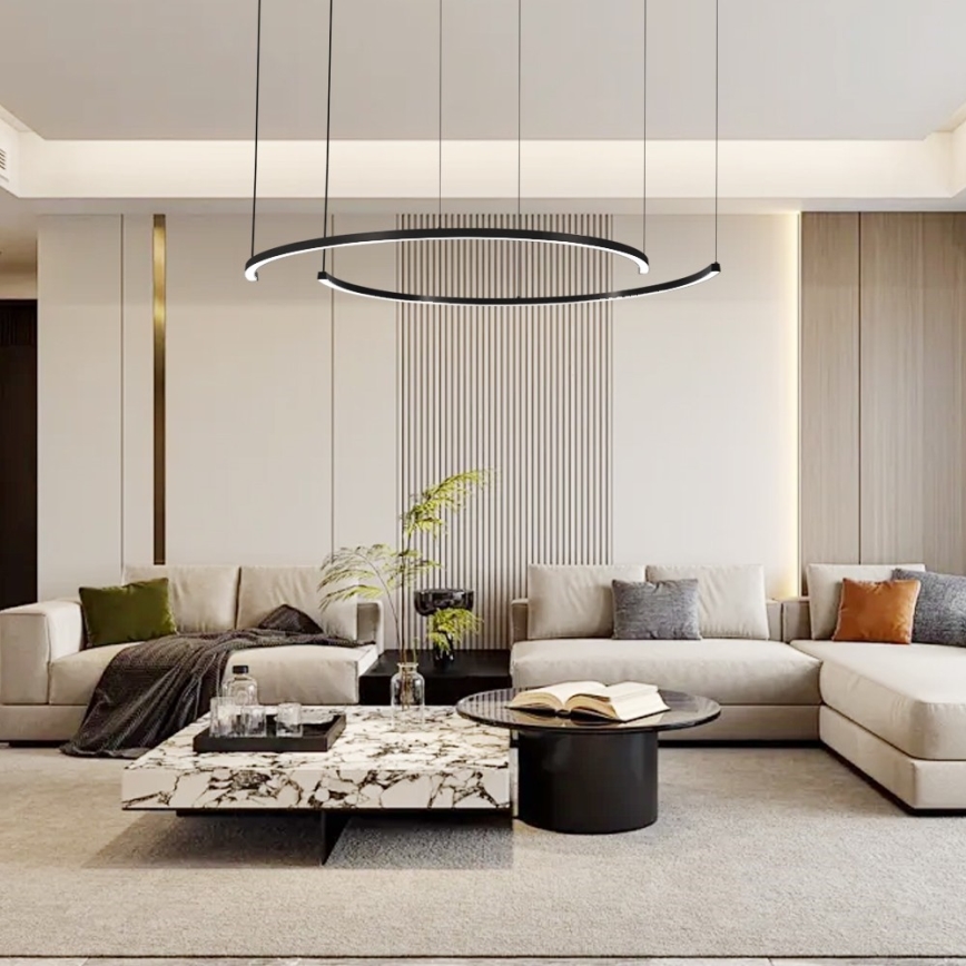 Immax NEO 07329L - LED Stmívatelný lustr na lanku FINO LED/72W/230V 120 cm černá Tuya + dálkové ovládání
