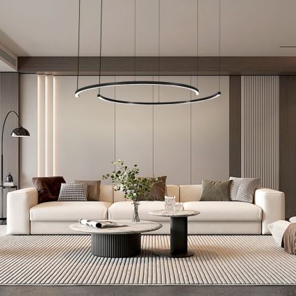 Immax NEO 07329L - LED Stmívatelný lustr na lanku FINO LED/72W/230V 120 cm černá Tuya + dálkové ovládání