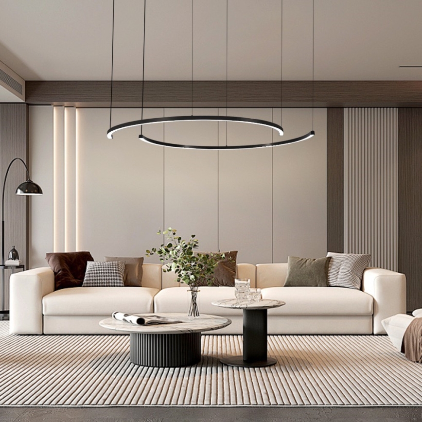 Immax NEO 07329L - LED Stmívatelný lustr na lanku FINO LED/72W/230V 120 cm černá Tuya + dálkové ovládání