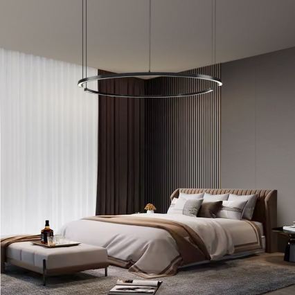 Immax NEO 07329L - LED Stmívatelný lustr na lanku FINO LED/72W/230V 120 cm černá Tuya + dálkové ovládání