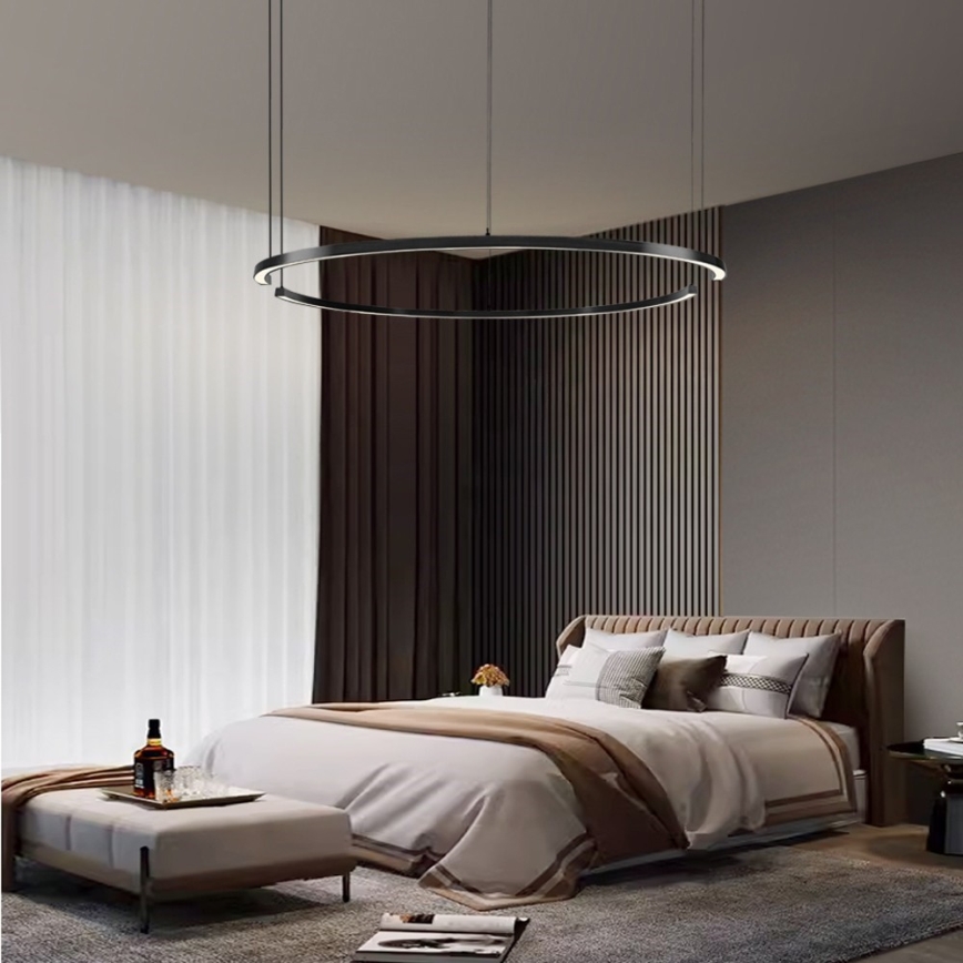 Immax NEO 07329L - LED Stmívatelný lustr na lanku FINO LED/72W/230V 120 cm černá Tuya + dálkové ovládání