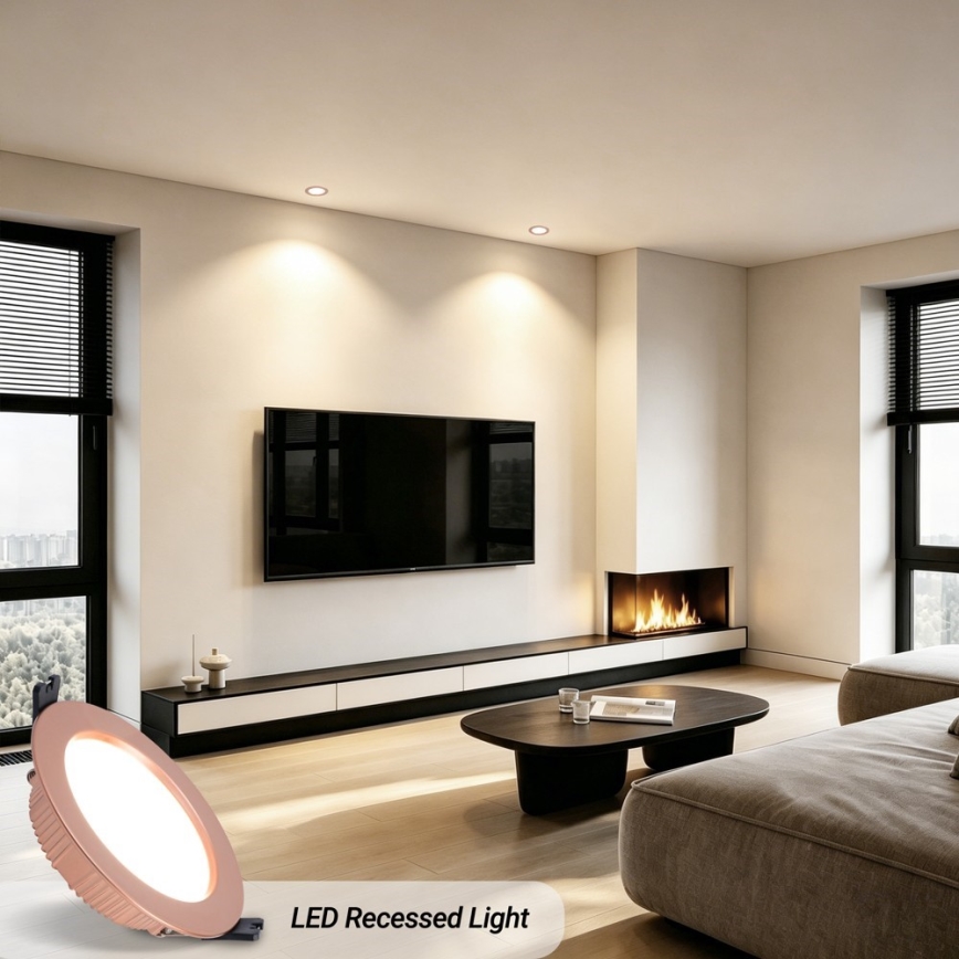 Immax NEO 07330L - LED Stmívatelné podhledové svítidlo DOWN LED/12W/230V Wi-Fi Tuya pr. 12 cm rose gold