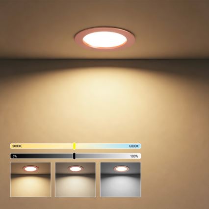 Immax NEO 07330L - LED Stmívatelné podhledové svítidlo DOWN LED/12W/230V Wi-Fi Tuya pr. 12 cm rose gold