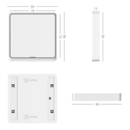 Immax NEO 07506L - Vypínač 1-tlačítkový SMART 1xCR2430 Zigbee 3.0 Tuya