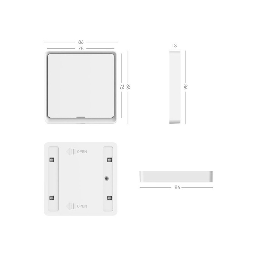 Immax NEO 07506L - Vypínač 1-tlačítkový SMART 1xCR2430 Zigbee 3.0 Tuya