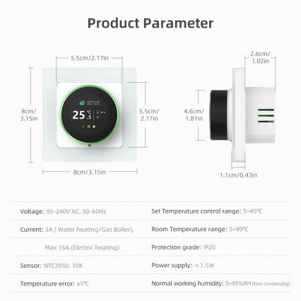 Immax NEO 07534L - Termostat pro podlahové topení SMART 230V/3A Wi-Fi Tuya