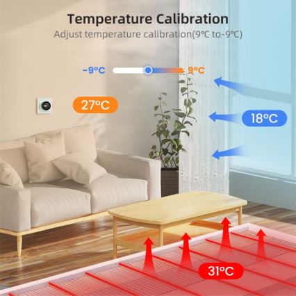 Immax NEO 07535L - Termostat pro elektrické podlahové topení SMART 230V/16A Wi-Fi Tuya