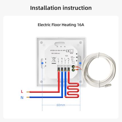 Immax NEO 07535L - Termostat pro elektrické podlahové topení SMART 230V/16A Wi-Fi Tuya
