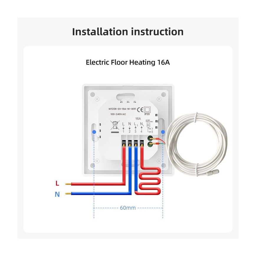 Immax NEO 07535L - Termostat pro elektrické podlahové topení SMART 230V/16A Wi-Fi Tuya