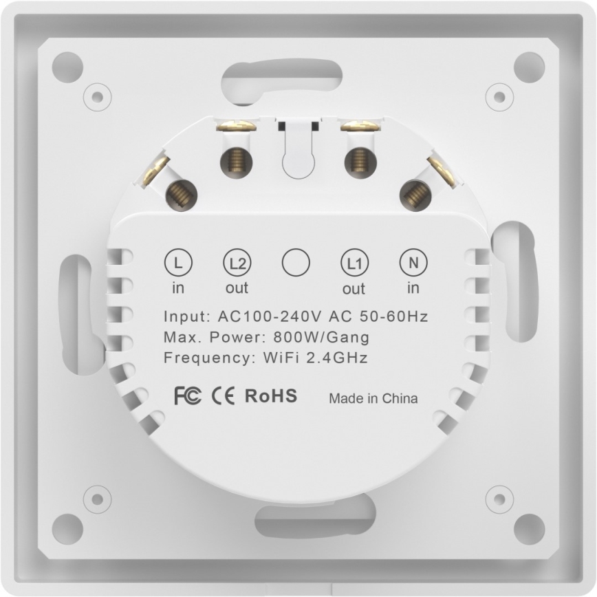 Immax NEO 07539L - Vypínač 2-tlačítkový SMART 230V Wi-Fi Tuya
