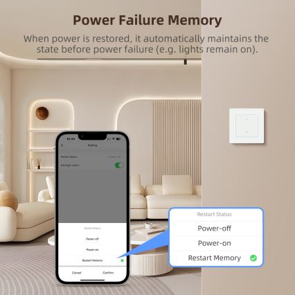 Immax NEO 07550L - Vypínač 2-tlačítkový SMART 230V