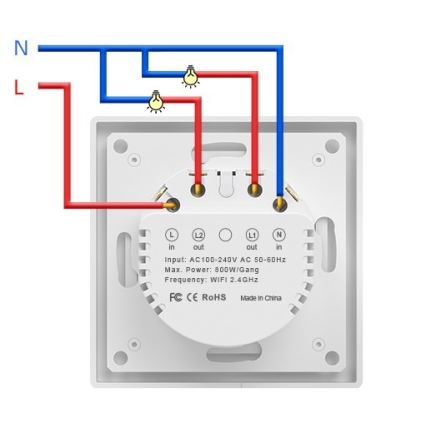 Immax NEO 07550L - Vypínač 2-tlačítkový SMART 230V