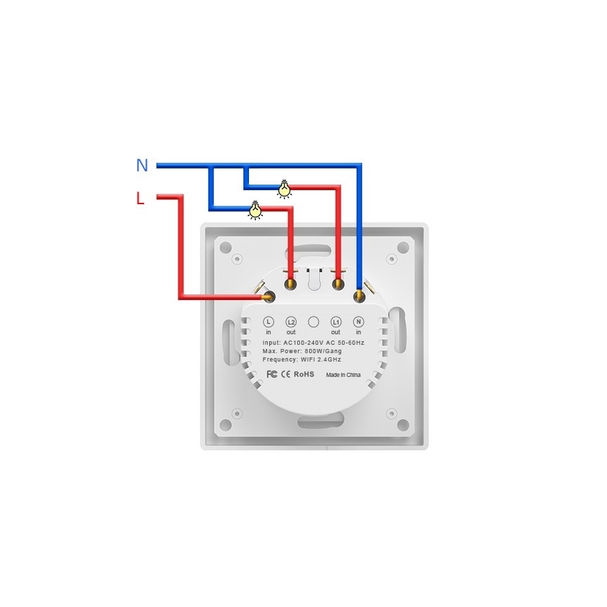Immax NEO 07550L - Vypínač 2-tlačítkový SMART 230V