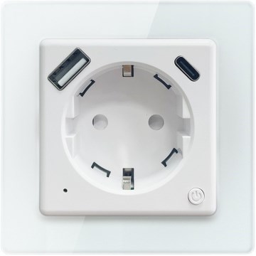 Immax NEO 07552L - Chytrá zásuvka F 16A/230V + 1xUSB-A+1xUSB C PD 20W