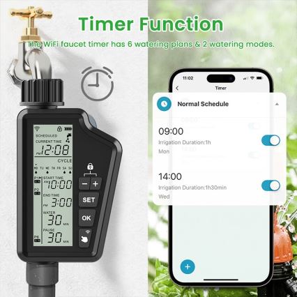 Immax NEO 07556L - Zavlažovací ventil 4xAA IP65 Wi-Fi Tuya