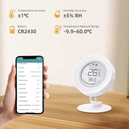 Immax NEO 07557L - Chytrý senzor teploty a vlhosti 1xCR2430 Tuya