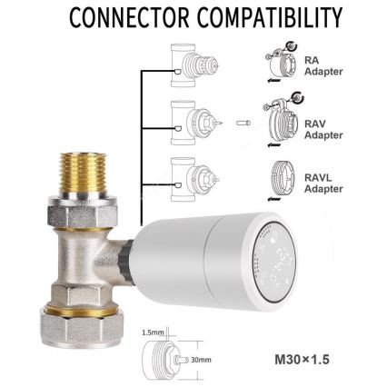 Immax NEO 07732A - SADA 3x Termostatická hlavice 2xAA/3V Tuya