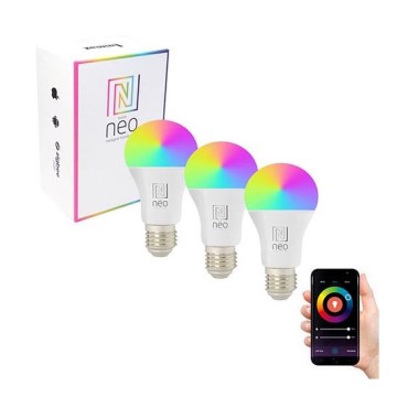 Immax NEO 07743C - SADA 3x LED RGB Stmívatelná žárovka E27/11W/230V 2700-6500K Tuya