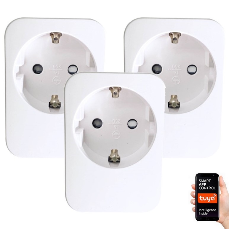 Immax NEO 07761C - SADA 3x Chytrá zásuvka NEO LITE 3680W/230V/16A Wi-Fi Tuya SCHUKO