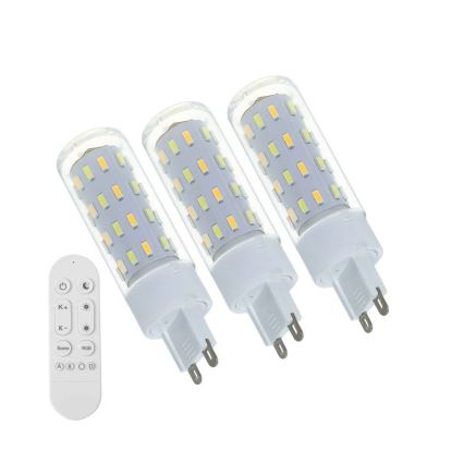 Immax NEO 07763CDO - SADA 3x LED CCT Stmívatelná žárovka G9/4W/230V Wi-Fi Tuya + dálkové ovládání