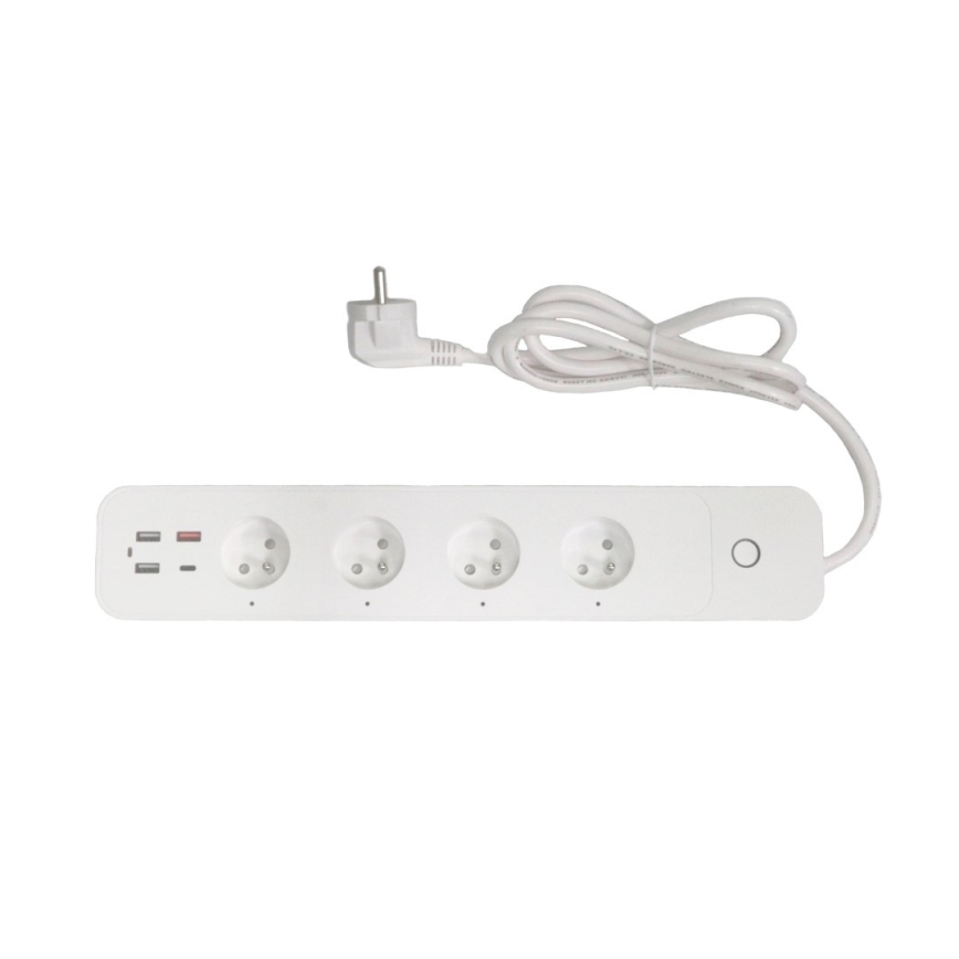 Immax NEO 07771L- Prodlužovací kabel NEO LITE Smart 4AC+3xUSB+1xUSB C Wi-Fi Tuya