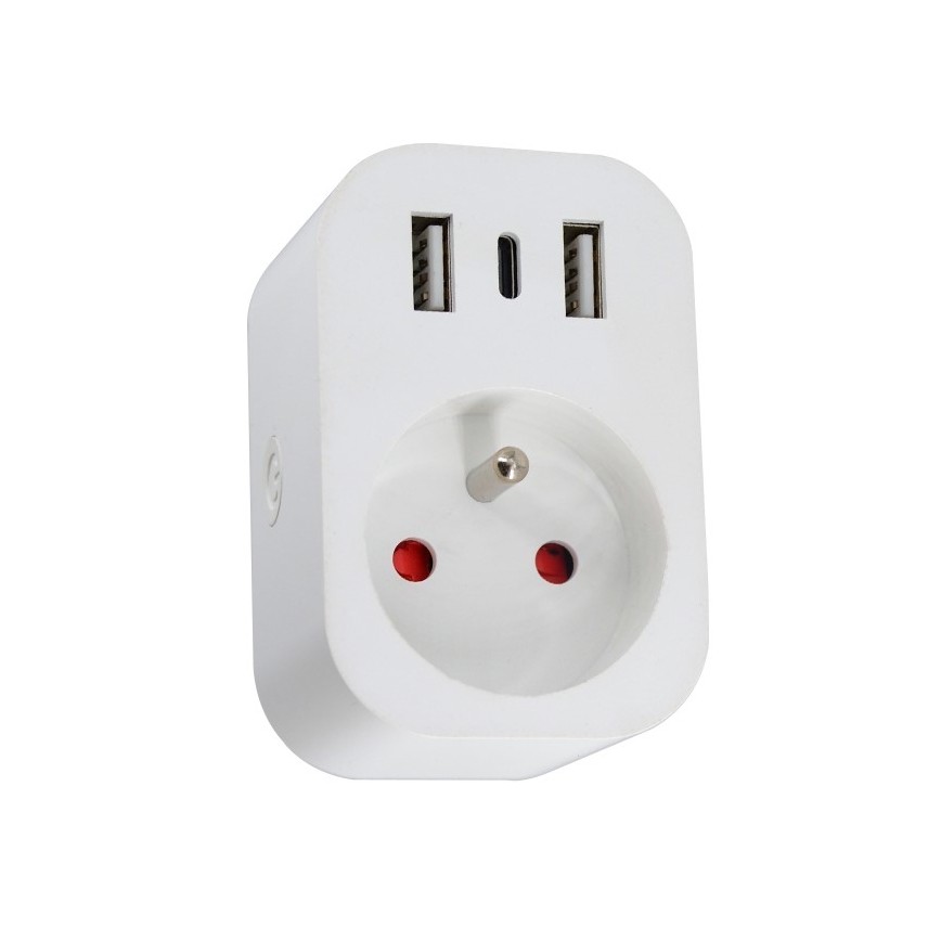 Immax NEO 07772L - Chytrá rozbočovací zásuvka 16A/230V + 2xUSB+1xUSB C Wi-Fi Tuya