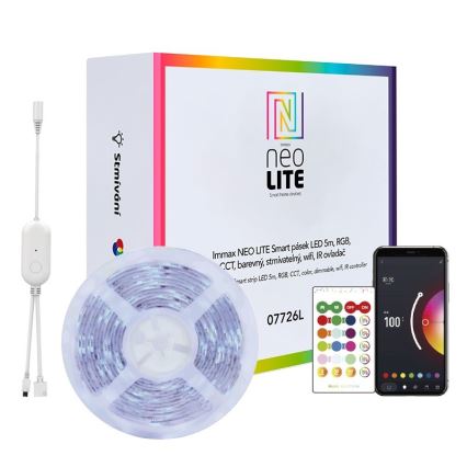 Immax NEO 07775L - LED RGB+CCT Stmívatelný pásek NEO LITE LED/48W/230V 10 m IP65 MUSIC Wi-Fi Tuya + dálkové ovládání