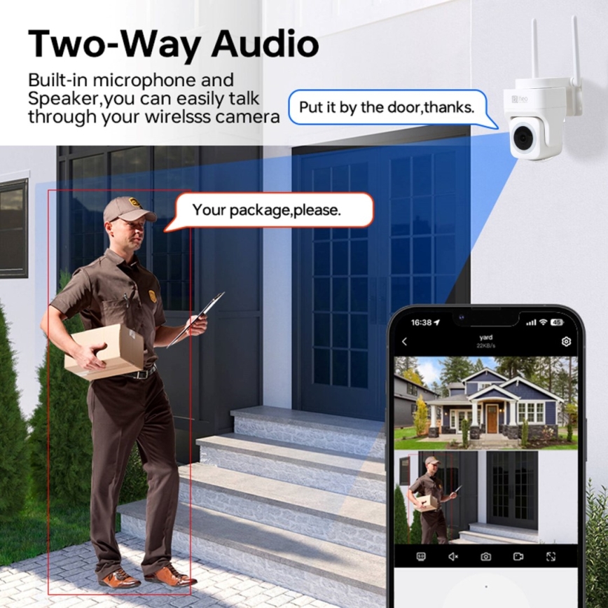 Immax NEO 07793L - Chytrá venkovní kamera se senzorem CUBE 4MP 5V IP65 Wi-Fi Tuya