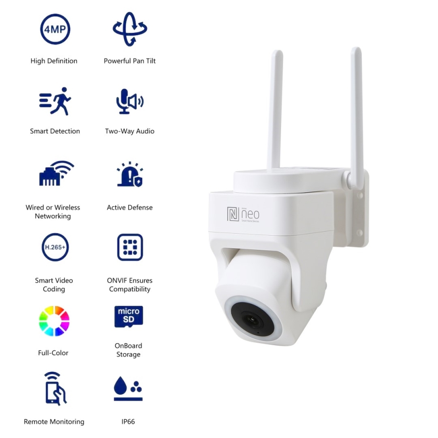 Immax NEO 07793L - Chytrá venkovní kamera se senzorem CUBE 4MP 5V IP65 Wi-Fi Tuya