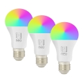 Immax NEO 07794CDO - SADA 3x LED RGB+CCT Stmívatelná žárovka E27/14W/230V 2700K-6500K Tuya Wi-Fi + dálkové ovládání