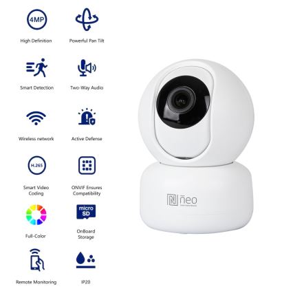 Immax NEO 07795L - Chytrá vnitřní kamera se senzorem 4MP 5V Wi-Fi Tuya