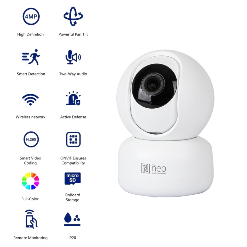 Immax NEO 07795L - Chytrá vnitřní kamera se senzorem 4MP 5V Wi-Fi Tuya