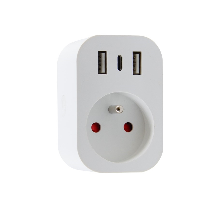 Immax NEO 07799L - Chytrá rozbočovací zásuvka 16A/230V + 2xUSB+1xUSB C Wi-Fi Tuya