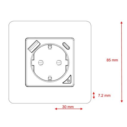 Immax NEO 07800L - Chytrá zásuvka 16A/230V + 1xUSB-A+1xUSB C Wi-Fi Tuya