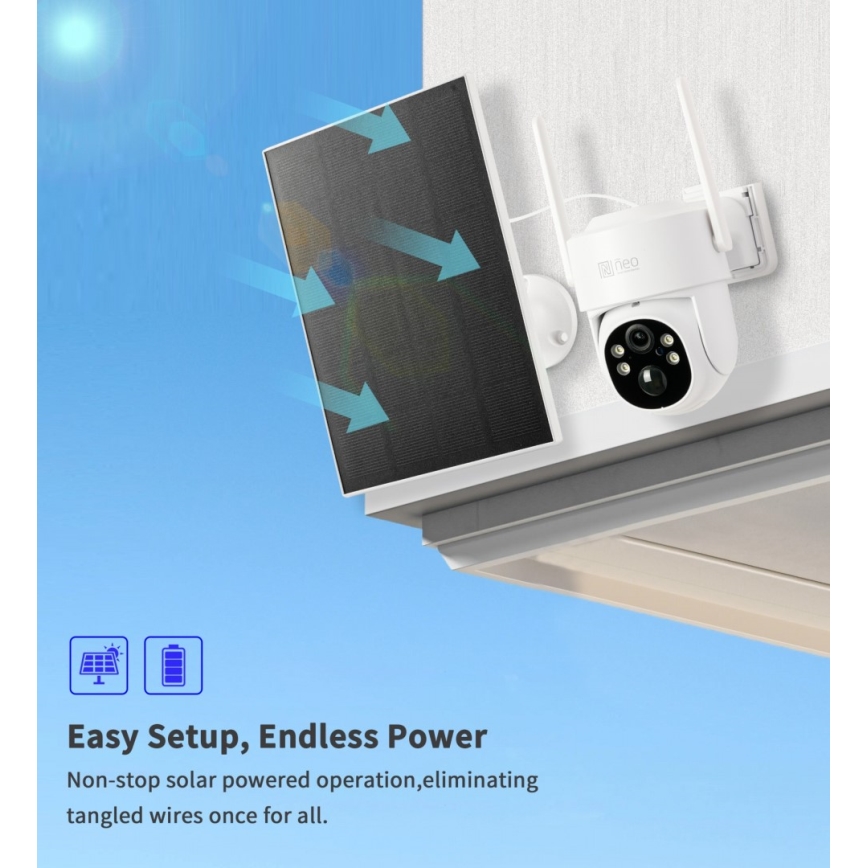 Immax NEO 07804L - Chytrá venkovní solární kamera se senzorem 9000 mAh Wi-Fi Tuya IP65