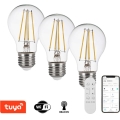 Immax NEO 07806CDO - SADA 3x LED CCT Stmívatelná žárovka E27/7,3W/230V Tuya Wi-Fi + dálkové ovládání