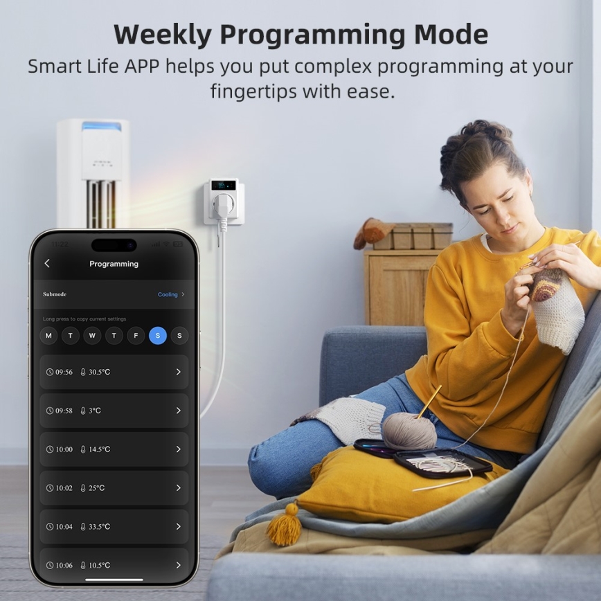 Immax NEO 07811L - Chytrá zásuvka s teploměrem F 3680W Wi-Fi