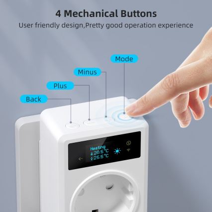 Immax NEO 07811L - Chytrá zásuvka s teploměrem F 3680W Wi-Fi