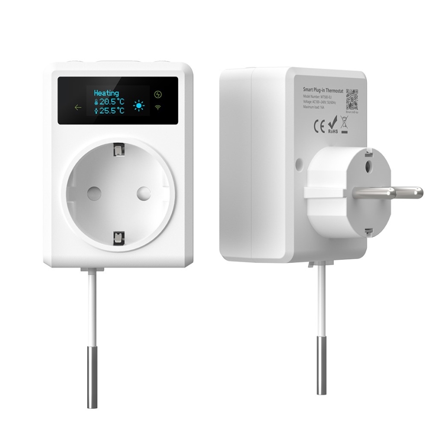Immax NEO 07811L - Chytrá zásuvka s teploměrem F 3680W Wi-Fi