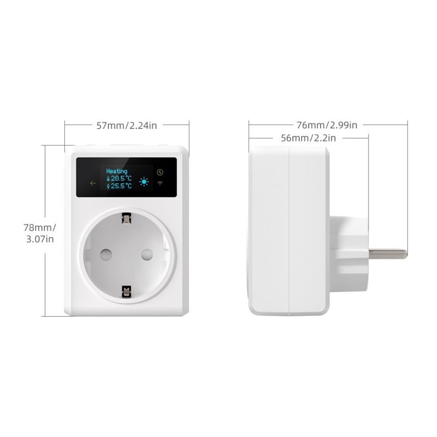 Immax NEO 07811L - Chytrá zásuvka s teploměrem F 3680W Wi-Fi