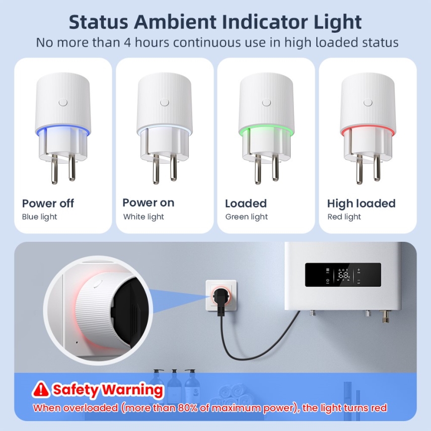 Immax NEO 07812L - Chytrá zásuvka E 3500W Wi-Fi