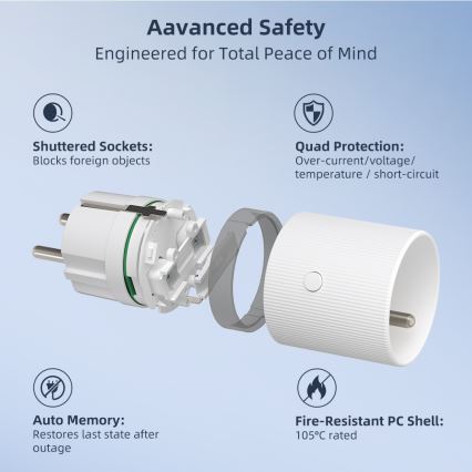 Immax NEO 07812L - Chytrá zásuvka E 3500W Wi-Fi