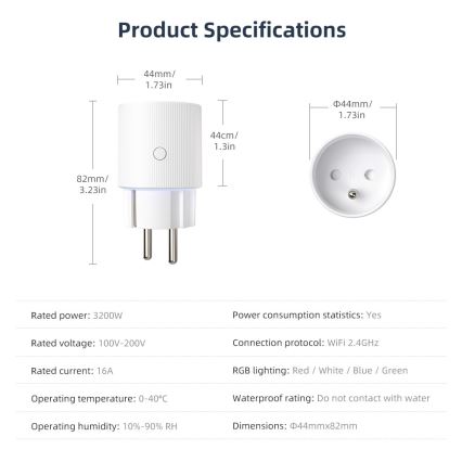 Immax NEO 07812L - Chytrá zásuvka E 3500W Wi-Fi